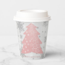 Gobelets En Papier Coupe de papier de Noël rose Festif