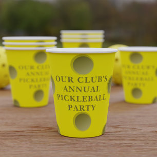 Gobelets En Papier Coupe de papier de pickleball personnalisé