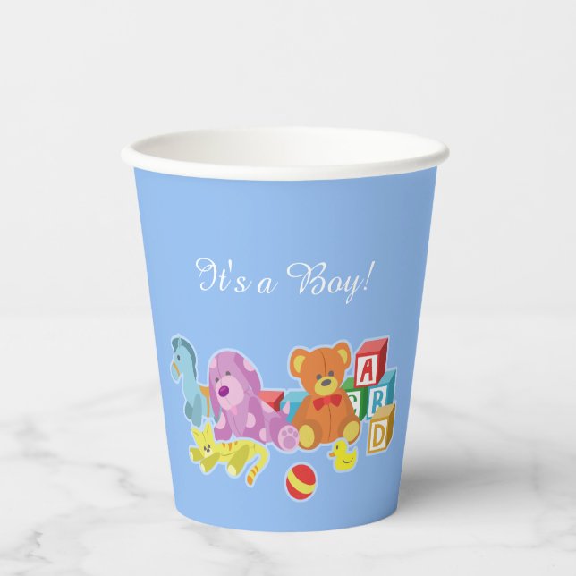 Gobelets En Papier Coupe de papier de poupées mignonnes (bleu) (Recto)