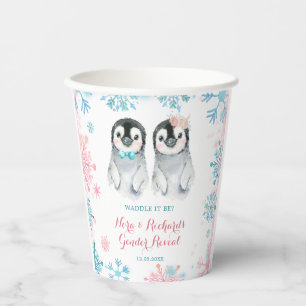 Gobelets En Papier Coupe de papier de révélation masculine hivernale