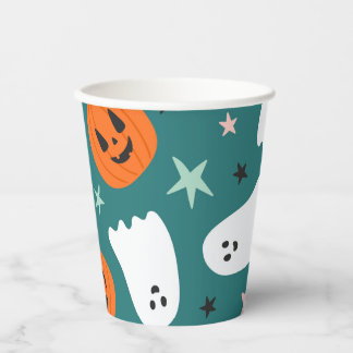 Gobelets En Papier Coupe de papier d'Halloween Citrouille et Fantôme 