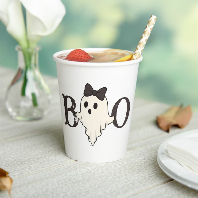 Gobelets En Papier Coupe de papier d'Halloween mignonne - Fantôme "Bo (Insitu)