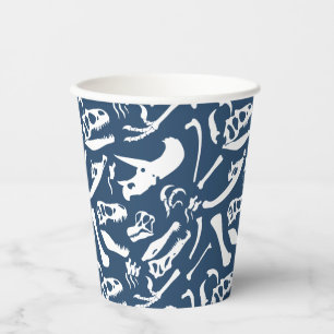 Gobelets En Papier Coupe de papier Dinosaur Bones (Bleu)