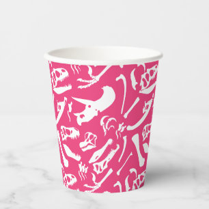 Gobelets En Papier Coupe de papier Dinosaur Bones (Rose)