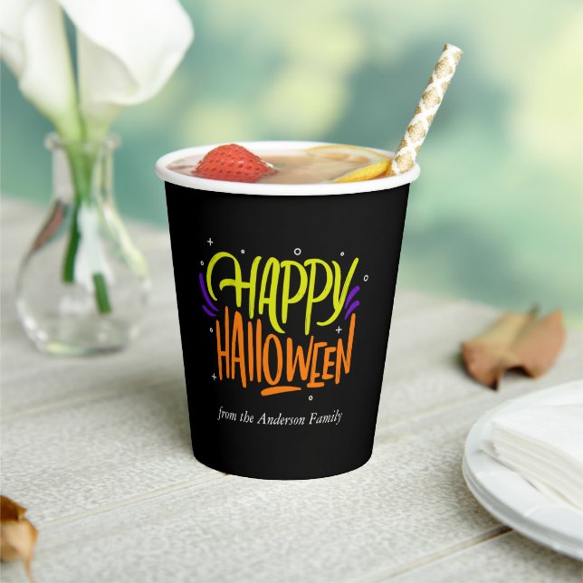 Gobelets En Papier Coupe de papier "Happy Halloween" amusante et fest (Insitu)