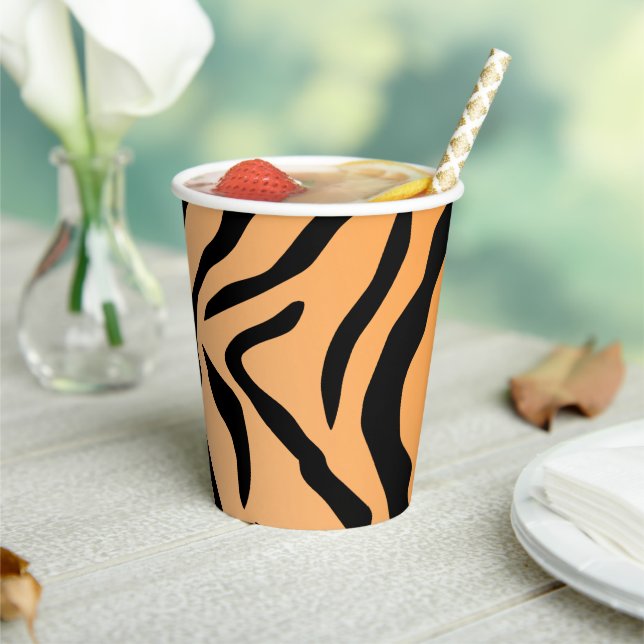 Gobelets En Papier Coupe de papier imprimé Faux Tiger (Insitu)