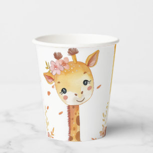 Gobelets En Papier Coupe de papier imprimé Giraffe