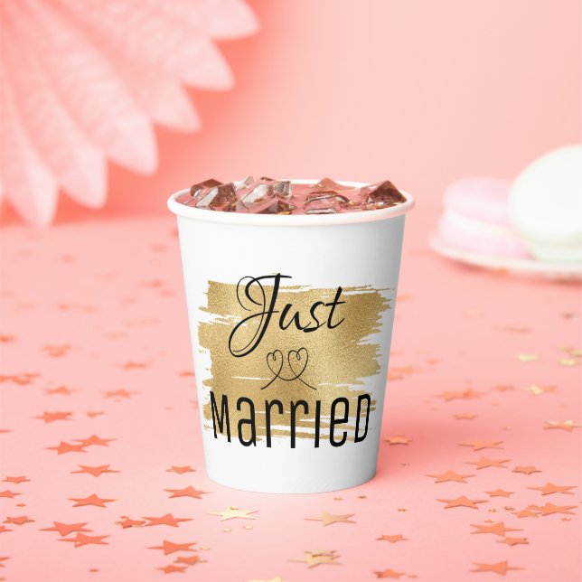 Gobelets En Papier Coupe de papier mariage d'or élégant (Insitu)