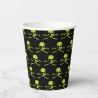 Coupe De Papier Motif Crâne Vert Et Crossbones