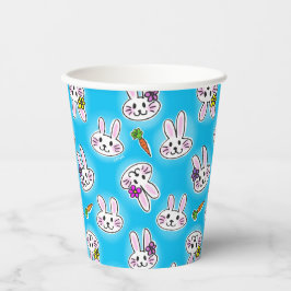 Gobelets En Papier Coupe de papier Motif de lapin de Pâques mignonne
