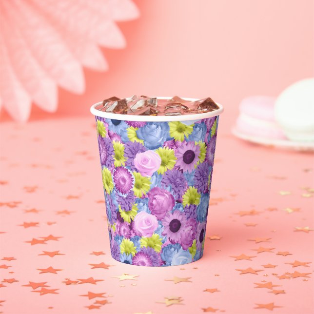 Gobelets En Papier Coupe de papier Pastel Flowers (Insitu)