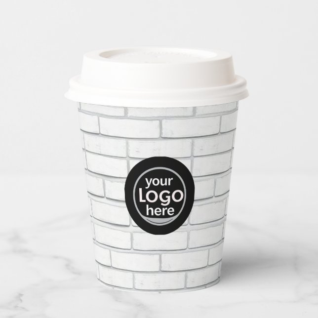 Gobelets En Papier Coupe de papier peint en brique logo personnalisé  (Gauche)