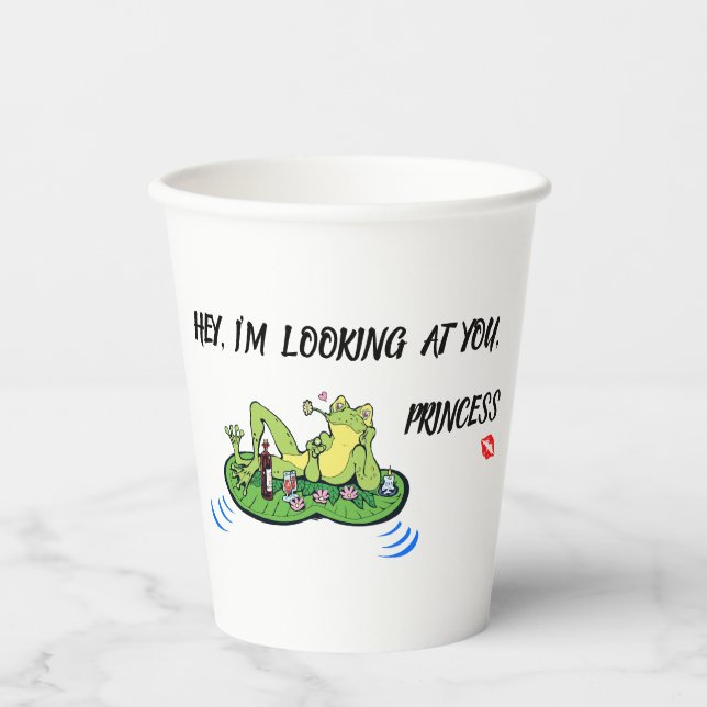 Gobelets En Papier Coupe de papier Saint-Valentin Amour drôle Baiser  (Recto)