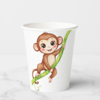Gobelets En Papier Coupe de singe pour anniversaire