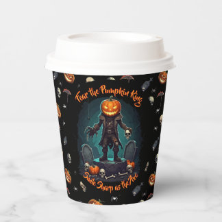 Gobelets En Papier 🖤 Coupe du Citrouille noir King Halloween 🎃