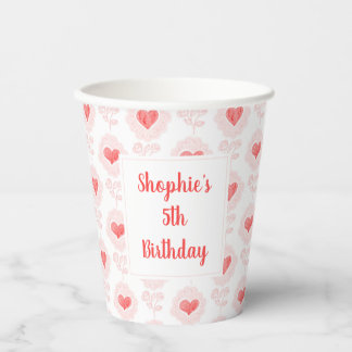 Gobelets En Papier Coupe du papier de la Saint-Valentin