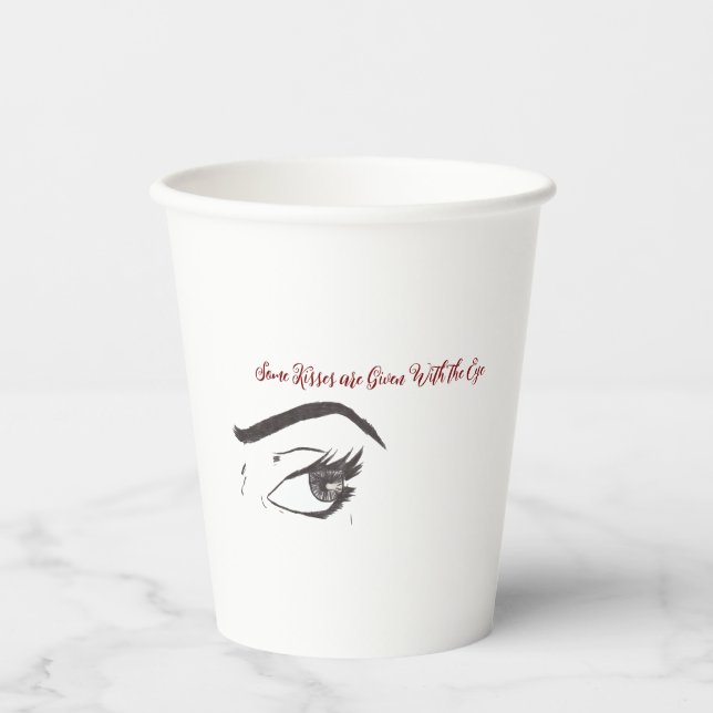 Gobelets En Papier Coupe du papier Mug "L'oeil d'une femme" (Recto)