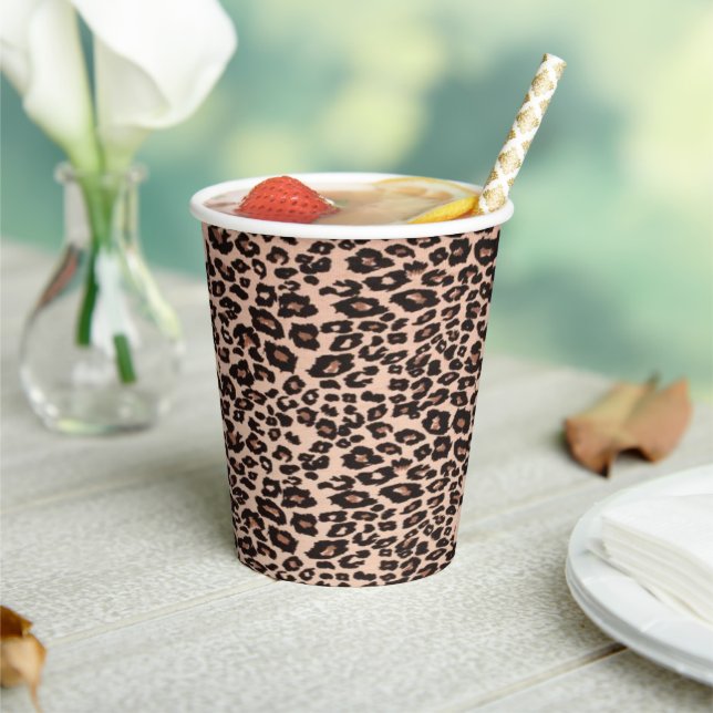 Gobelets En Papier Coupe du Poster de animal de papier Leopard (Insitu)