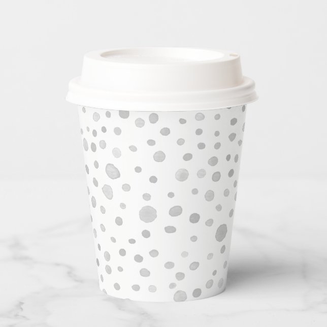 Gobelets En Papier Coupe en papier de points d'aquarelle Fog Confetti (Recto)