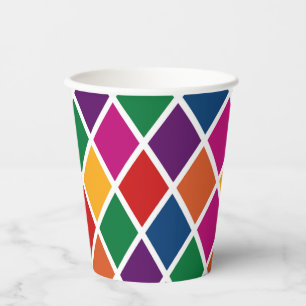 Gobelets En Papier Coupe en papier Motif Diamond Harlequin