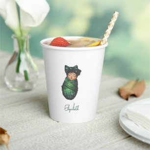 Gobelets En Papier Coupe en papier pour bébé vert Swaddle Douche