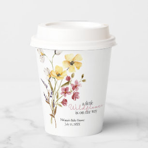 Gobelets En Papier Coupe fleur sauvage Baby shower papier
