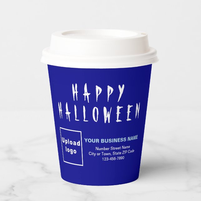 Gobelets En Papier Coupe Halloween Business Blue Paper (Recto)