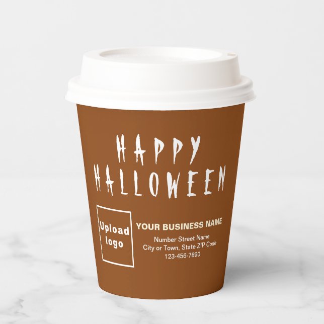 Gobelets En Papier Coupe Halloween Business Brown Paper (Recto)