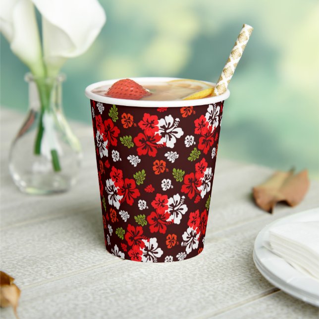 Gobelets En Papier Coupe Hawaïenne de papier d'Hibiscus de Noël (Insitu)