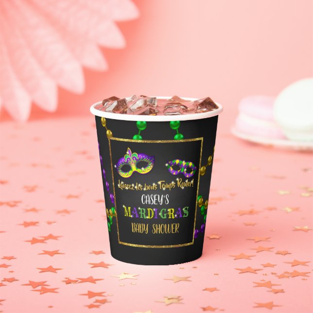 Gobelets En Papier Coupe Mardi Gras Baby shower de papier (Insitu)