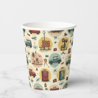 Gobelets En Papier Coupe papier avec Motif de voyage