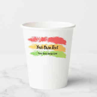 Gobelets En Papier Coupe Papier Reggae Avec Votre Propre Texte