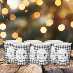 Gobelets En Papier Coupe Rustique Plaid BBQ Baby shower papier pour b