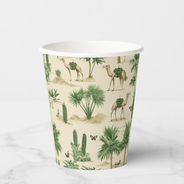 Gobelets En Papier "Coupe Sahara de papier chameau" (Recto)