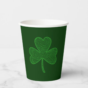 Gobelets En Papier Coupe shamrock de papier
