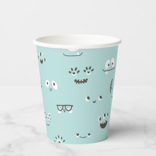 Gobelets En Papier Coupe Turquoise Blue Monster Eyes