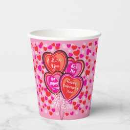Gobelets En Papier Coupe Valentine Heart Balloons Paper Party
