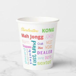 Gobelets En Papier Coupes à thème Mahjong avec American Mah Jongg