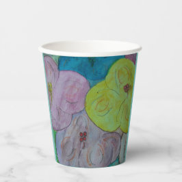 Gobelets En Papier Coupes Abstraites en papier floral