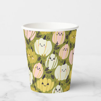 Gobelets En Papier Coupes Citrouilles roses et vertes jetables