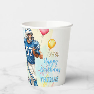Gobelets En Papier Coupes d'anniversaire de footballeur, ballons, feu