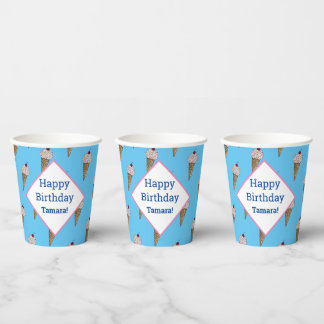 Gobelets En Papier Coupes d'Anniversaire Personnalisées - Van Ice Cre
