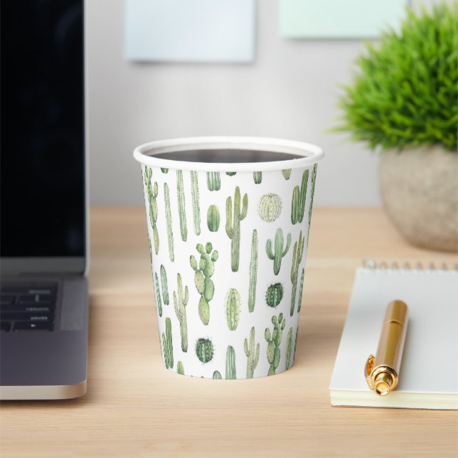 Gobelets En Papier Coupes de cactus mignonnes (Insitu)