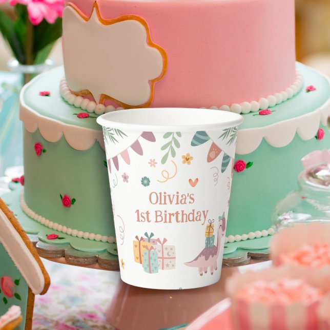 Gobelets En Papier Coupes de fête de Dino Amusants Préhistoriques (Créateur téléchargé)