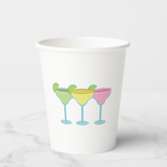 Gobelets En Papier Coupes de fête de lunettes Margarita blanches (Recto)