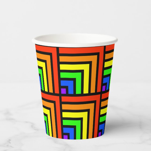 Gobelets En Papier Coupes de fête Rainbow Blocks - set 1 (Recto)