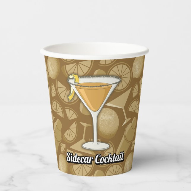 Gobelets En Papier Coupes de papier à cocktail Sidecar (Recto)