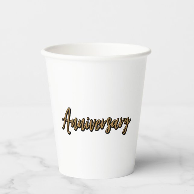 Gobelets En Papier Coupes de papier Anniversaire d'or (Recto)