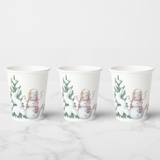 Gobelets En Papier Coupes de papier Baby shower d'hiver (Multi)