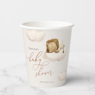 Gobelets En Papier Coupes de papier Baby shower Lion couché